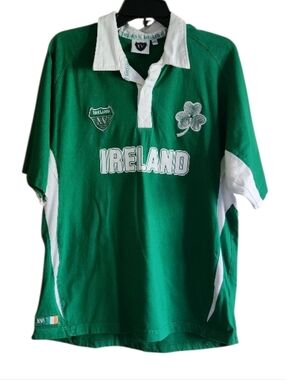 Ireland Green Rugby Polo XV Shirt with White Trim